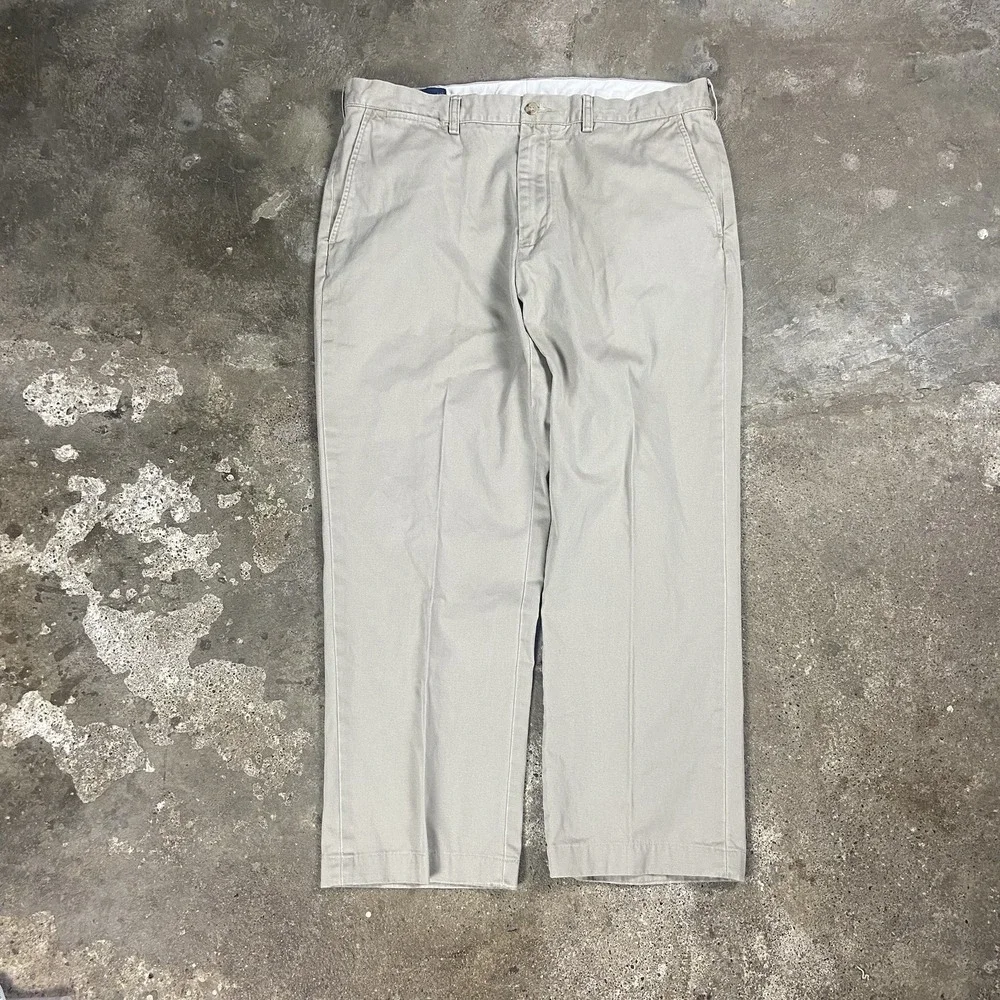 Vintage Polo Ralph Lauren Preston Pant Size 36x30 Beige Pleated Straight Fit